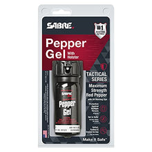 Load image into Gallery viewer, SABRE Tactical Pepper Gel With Belt Holster, 18 Bursts of Maximum Police Strength OC Spray, Quick Access Flip Top Safety, 18-Foot Range, Gel Is Safer, Designed For Security Professionals
