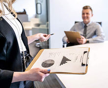 Load image into Gallery viewer, Office Solutions Direct Clipboards with Low Profile Clip (Set of 30) - Wood Clipboards Bulk 30 Pack, Heavy Duty Clipboard, Bulk Classic Clipboards for Classroom, Calendar Office Clipboard Stand up

