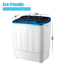 Load image into Gallery viewer, EROMMY Portable Mini Cloth Twin Tub Washing Machine Compact Washer w/Wash and Spin Cycle, 12.5 lbs 2IN1 Washer Ideal for Dorms, Apartments, RVs, Camping etc,Blue

