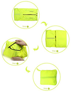 Shelcup Women's Packable Windbreaker Jacket, Lightweight and Visible, Active Cycling Running Skin Coat, Fluorescent green L