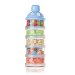 Accmor Baby Milk Powder Formula Dispenser, Non-Spill Smart Stackable Baby Feeding Travel Storage Container, BPA Free, 5 Compartments, 2 Pack