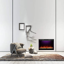 Load image into Gallery viewer, Mystflame Electric Fireplace, 36 Inches Recessed Electric Fireplace Insert, Remote Control Fireplace Insert with Overheat Protection, Electric Fireplace Heater with Adjustable Light and Touch Screen
