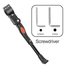 Load image into Gallery viewer, Adjustable Bicycle Kickstand, Aluminum Alloy Bicycle Side Kickstand with 2 Hexagon Wrenches, Fits for 24" 25" 26" 27" Mountain Bike/700c Road Bike/BMX/MTB
