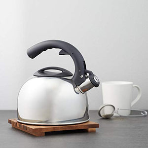 Amazon Basics Stainless Steel Tea Kettle, 2.0-Quart, Silver