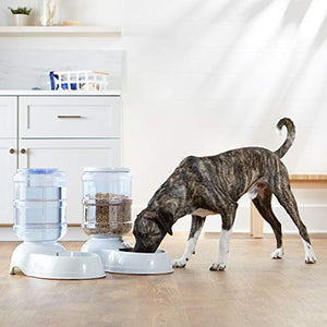Amazon Basics Gravity Pet Food Feeder and Water Dispenser Bundle, Large (2.5-Gallon Capacity)