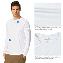 Load image into Gallery viewer, BALEAF Men's Long Sleeve Shirts Lightweight UPF 50+ Sun Protection SPF T-Shirts Fishing Hiking Running White Size M
