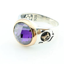 Load image into Gallery viewer, KAR 925K Stamped Sterling Silver Amethyst Zircon Men&#39;s Ring K41F (9)
