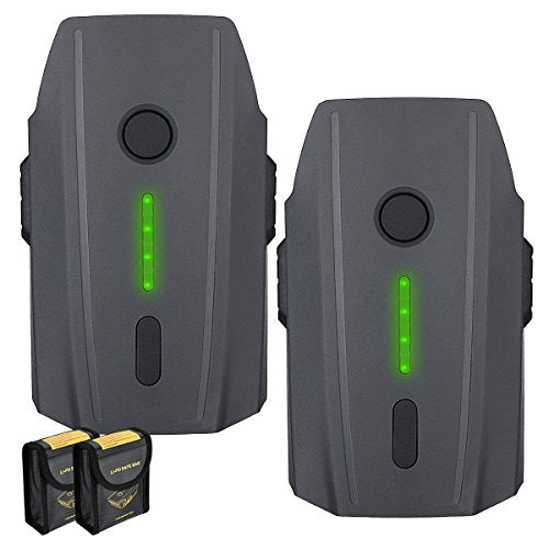 Powerextra Mavic Pro Battery, 2-Pack 11.4V 3830 mAh LiPo Intelligent Flight Battery + Battery Safe Bag Replacement for Mavic Pro & Platinum & Alpine White Drone (Not Fit for Mavic 2)