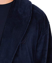 Load image into Gallery viewer, Nautica Men's Long Sleeve Cozy Soft Plush Shawl Collar Robe, Navy, One Size
