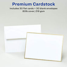 Load image into Gallery viewer, Avery Invitation Cards, Matte White with Metallic Gold Borders, 5" x 7", 30 Cards and Envelopes (3325)
