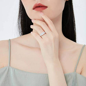 BERRICLE Rhodium Plated Sterling Silver Princess Cut Cubic Zirconia CZ 3-Stone Anniversary Promise Engagement Ring 3.25 CTW Size 10