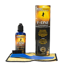 Load image into Gallery viewer, MusicNomad F-ONE Unfinished Fretboard Care Kit - Oil, Cloth, Brush (MN125)
