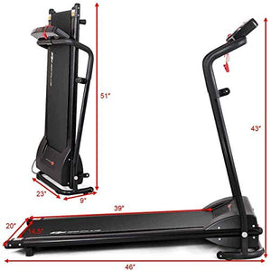 Kinelo Folding Electric Treadmill Motorized Running Machine Easy Assembly, 12 Programs with Transportation Wheels Electric Treadmills for Home Gym