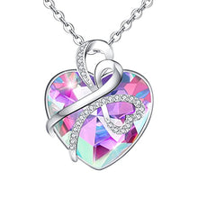 Load image into Gallery viewer, Yopicks June Birthstone Necklace Love Heart Pendant Necklaces Anniversary Jewelry Gifts for Women Aurora Crystal Necklace
