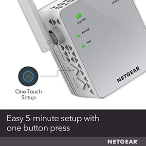 NETGEAR WiFi Range Extender EX3700 - Coverage up to 1000 sq.ft. and 15 devices with AC750 Dual Band Wireless Signal Booster & Repeater (up to 750Mbps speed), and Compact Wall Plug Design