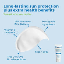 Load image into Gallery viewer, Waxhead Zinc Oxide Sunscreen with Vitamin D and Vitamin E, Biodegradable Sunscreen, Zinc Sunscreen for Sensitive Skin, Tattoo, Eczema, Rosacea, EWG Rated 1 (4 ounces)
