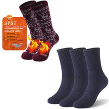 Load image into Gallery viewer, Warm Fuzzy Thermal Thick Slipper Socks and Soft Breathable Cushioned Odor Resistant Bamboo Crew Socks
