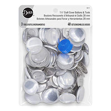 Load image into Gallery viewer, Dritz 1-1∕8" Craft Cover Buttons &amp; Tools, 1-1/8", 48ct, Gray/Silver 48
