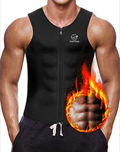 Load image into Gallery viewer, TaxyFan Weightloss Hot Neoprene Corset Men Waist Trainer Vest and Zipper Sauna Tank top Workout Body Shaper Workout Shirt fit

