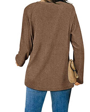 Load image into Gallery viewer, Long Sleeve Shirts for Women Fall Clothes Comfy Tunic Sweatshirts Coffee 2XL
