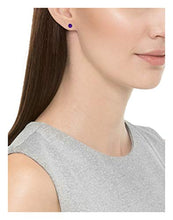Load image into Gallery viewer, Amazon Essentials Sterling Silver Round African Amethyst Birthstone Stud Earrings (February)
