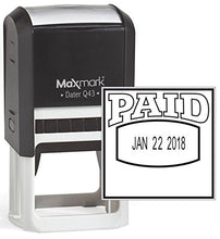 Load image into Gallery viewer, MaxMark Q43 (Large Size) Date Stamp with&quot;Paid&quot; Self Inking Stamp - Black Ink
