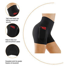 Load image into Gallery viewer, THE GYM PEOPLE High Waist Yoga Shorts for Women Tummy Control Fitness Athletic Workout Running Shorts with Deep Pockets (Medium, Light Green)
