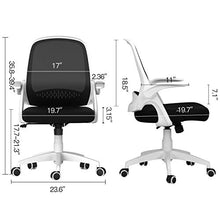 Load image into Gallery viewer, Hbada Office Task Desk Chair Swivel Home Comfort Chairs with Flip-up Arms and Adjustable Height, White
