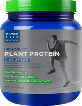 Load image into Gallery viewer, Tony Horton PowerLife High Impact Plant Protein Powder with 3000 MG of HMB, Plant-Based, No Sugar Added, Vegan, Keto Friendly, Non-GMO (Chocolate)
