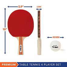 Load image into Gallery viewer, Rally and Roar Premium Table Tennis Paddle Set, Includes 4 Paddles, 3-Star Balls and Carry Case
