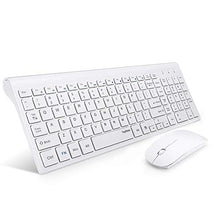 Load image into Gallery viewer, Wireless Keyboard and Mouse Combo, TopMate 2.4G Ultra Slim Compact Full Size Quiet Scissor Switch Keyboard and Mice Set for Windows, Mac OS, Laptop, PC - (White)
