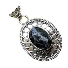 Load image into Gallery viewer, Genuine Blue Pietersite 925 Sterling Silver Designer Pendant 35mm
