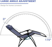 Load image into Gallery viewer, Homall Zero Gravity Chair Patio Folding Lawn Lounge Chairs Outdoor Lounge Gravity Chair Camp Reclining Lounge Chair with Cup Holder Pillows for Poolside Backyard and Beach Set of 2 (Blue)
