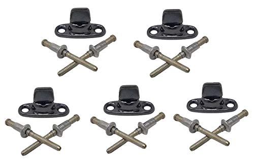 (Set of FIVE) BLACK Turn Button Fastener Soft Top Canvas Retainer Twist Clip WITH RIVETS for HMMWV Humvee M998 Universal Military Vehicles Stainless Steel Common Sense Fastener