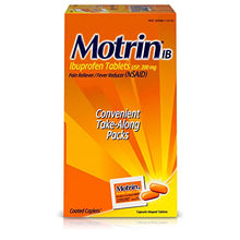 Load image into Gallery viewer, Motrin IB, Ibuprofen 200mg Tablets for Fever, Aches &amp; Pain Relief, 50 Travel Packs of 2, 100 ct
