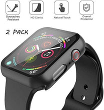 Load image into Gallery viewer, Misxi 2 Pack Hard PC Case with Tempered Glass Screen Protector Compatible with Apple Watch Series 6 SE Series 5 Series 4 44mm, Black
