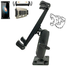 Load image into Gallery viewer, Heavy Duty Smartphone Tablet GPS AMPS Drill Base Dash ELD Mount for iPad Pro 12.9 Air Mini Galaxy Tab &amp; GPS for Car Commercial Vehicle Van Semi Truck Fleet Limo (Holder fit iPhone 14 13 12 11 S21 S22)
