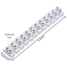Load image into Gallery viewer, DGQ 10 PCS Terminal Block White Dual Row 12 Position Screw Terminal Connector Electric Barrier Block 10 Amp 380V Terminal Strip
