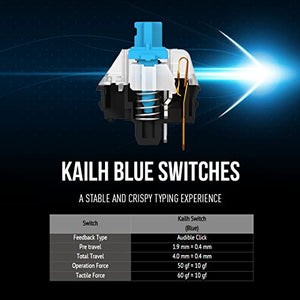 MSI Vigor GK50 Elite LL Mechanical Gaming Keyboard, Clicky Kailh Box White Switches, RGB Mystic Light