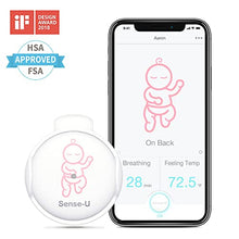 Load image into Gallery viewer, Sense-U Baby Breathing Monitor - Tracks Baby's Breathing Movement, Temperature, Rollover and Sleeping Position for Baby Safety with Audio Alarm on Smartphones, Pink
