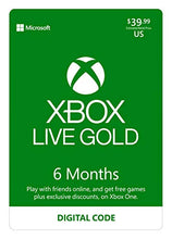 Load image into Gallery viewer, Xbox Live Gold: 6 Month Membership [Digital Code]

