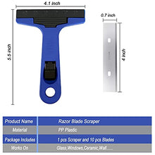 Load image into Gallery viewer, Razor Blade Scraper, Scraper Tool with 10PCS Extra Replacement Metal Blades, Razor Scraper Remover for Cleaning Paint, Caulk, Adhesive, Label, Decal, Sticker from Window, Glass, Tile, Floor, Stove Top
