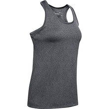 Load image into Gallery viewer, Under Armour Women's Tech Solid Tank Top , Carbon Heather (090)/Metallic Silver, Small
