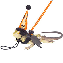 Load image into Gallery viewer, Halloween Bearded Dragon Lizard Leash Harness Hat, Bearded Dragon Lizard Halloween Clothe Pumpkin Hat and 3 Pack Lizard Harness Leash for Lizard Reptile Halloween,Holiday,Party,Photos

