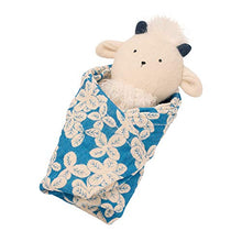 Load image into Gallery viewer, Manhattan Toy Embroidered Plush Goat Baby Rattle + Soft Cotton Burp Cloth, 16 x 16 Inches
