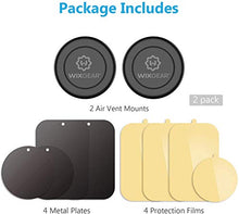 Load image into Gallery viewer, Magnetic Phone Holder for Car, WixGear [2 Pack] Universal Air Vent Magnetic Phone Holder for Car, Phone Holder for Car for Cell Phones and Mini Tablets with 4 Metal Plates
