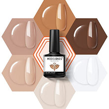 Load image into Gallery viewer, Modelones Gel Nail Polish, Nail Tips and Glue Gel Kit, 6pcs Nude Brown Glitter Gel Polish, Ultra-Portable LED Nail Lamp, Upgraded 15ml 6-in-1 Nail Glue with 240Pcs Press on Nails Nail Art Acrylic Nail
