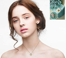 Load image into Gallery viewer, ISAACSONG.DESIGN 925 Sterling Silver Daisy/Sakura/Snowflake Flower Crystal Pendant Necklace Earring Bracelets Ring Set for Women (Fresh Love As Daisy Set)
