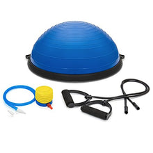Load image into Gallery viewer, Best Choice Products Yoga Balance Trainer Exercise Ball for Arm, Leg, Core Workout w/Pump, 2 Resistance Bands, Blue
