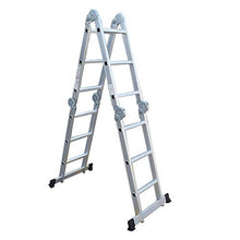 Load image into Gallery viewer, findmall Folding Step Ladder Aluminum Multi - Use Heavy Duty Step Ladder 11.8FT/3.6M for Industrial Household Daily

